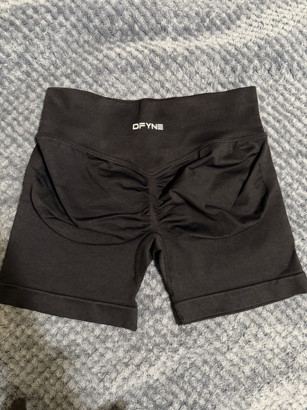 DFYNE impact Black Scrunch High-Waist Bike Shorts